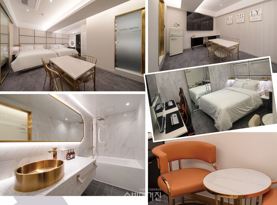 럭셔리 스위트룸(왼쪽 위), 유니크한 스타일의 욕실(왼쪽 아래)