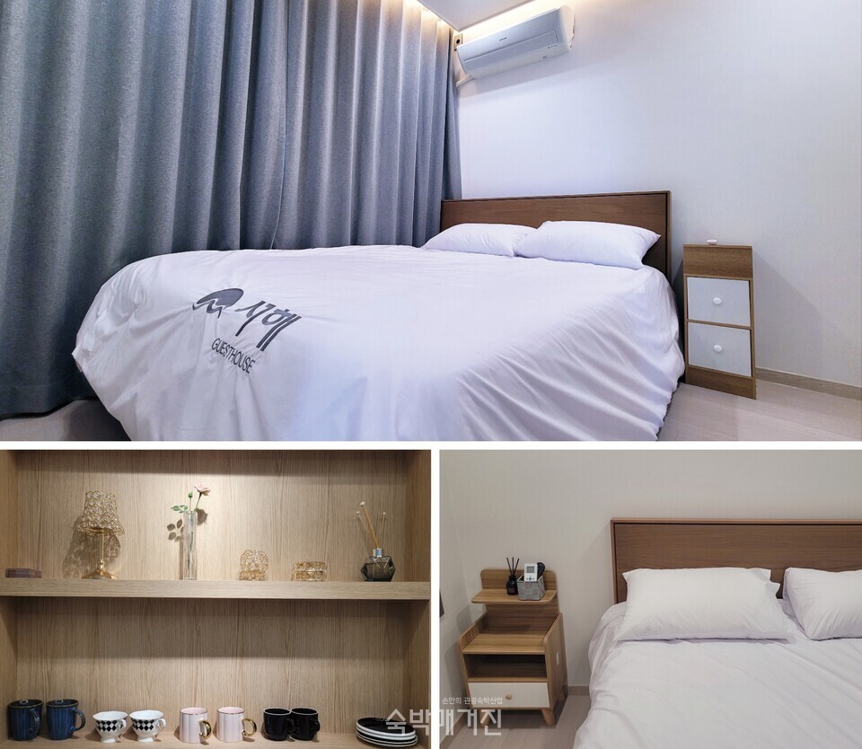 (위 부터 시계방향으로) 편안한 침구류, 엔틱한 디자인, 감성 디자인