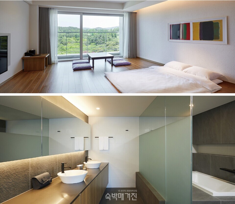 패밀리 온돌(위)과 고급스러운 욕실의 모습