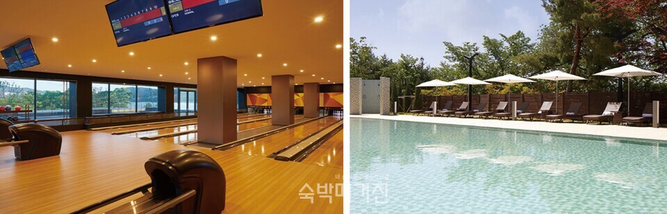 볼링&펍 ‘더스트라이크’(왼쪽)와 실외수영장