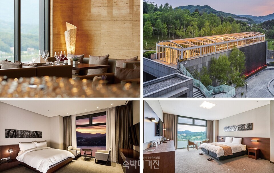 (왼쪽 위부터 시계방향으로)스카이라운지, 그릴316, 리버뷰 통창, 그랜드디럭스더블