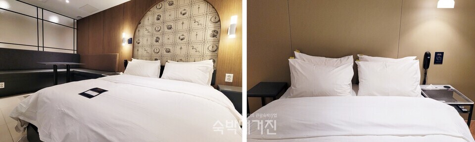 프리미엄 스파 룸(왼쪽)과 침실디자인
