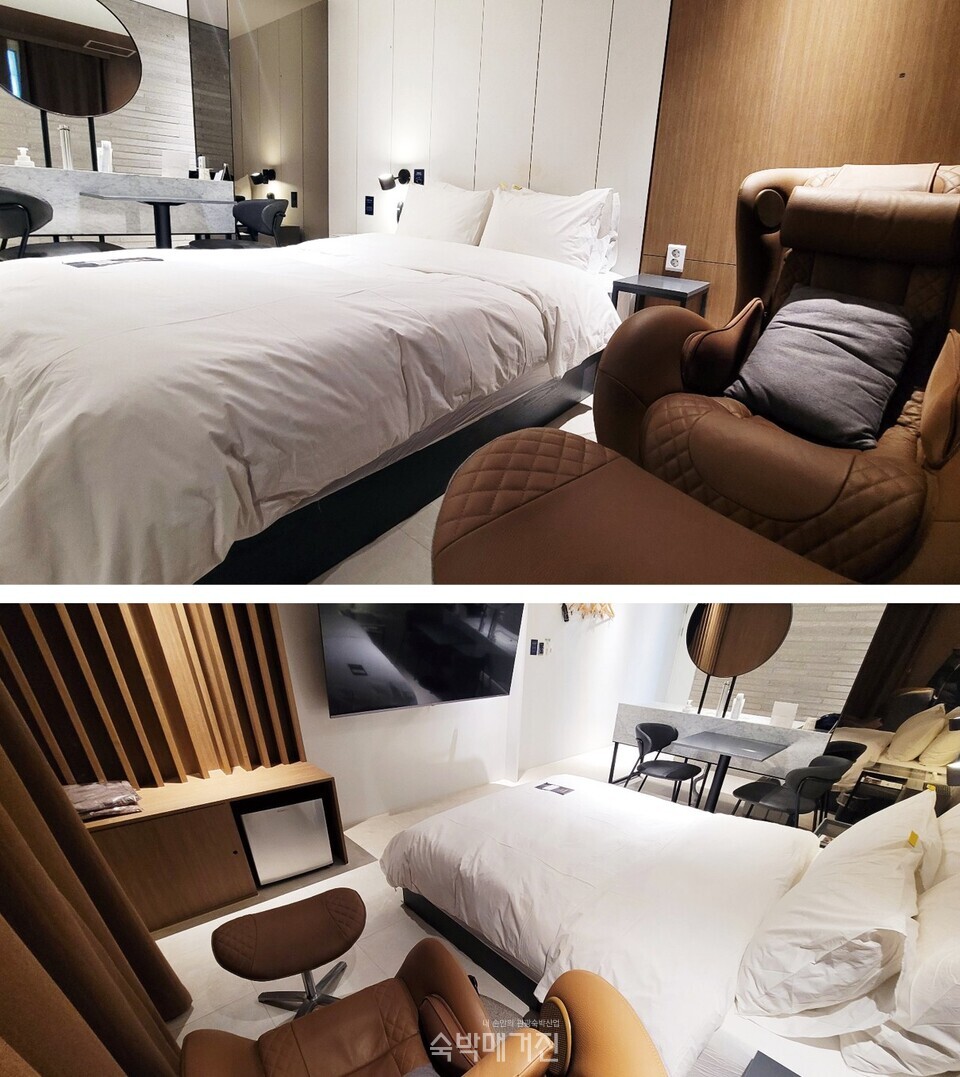 프리미엄 릴렉스 룸(위)과 알찬 공간 디자인의 모습